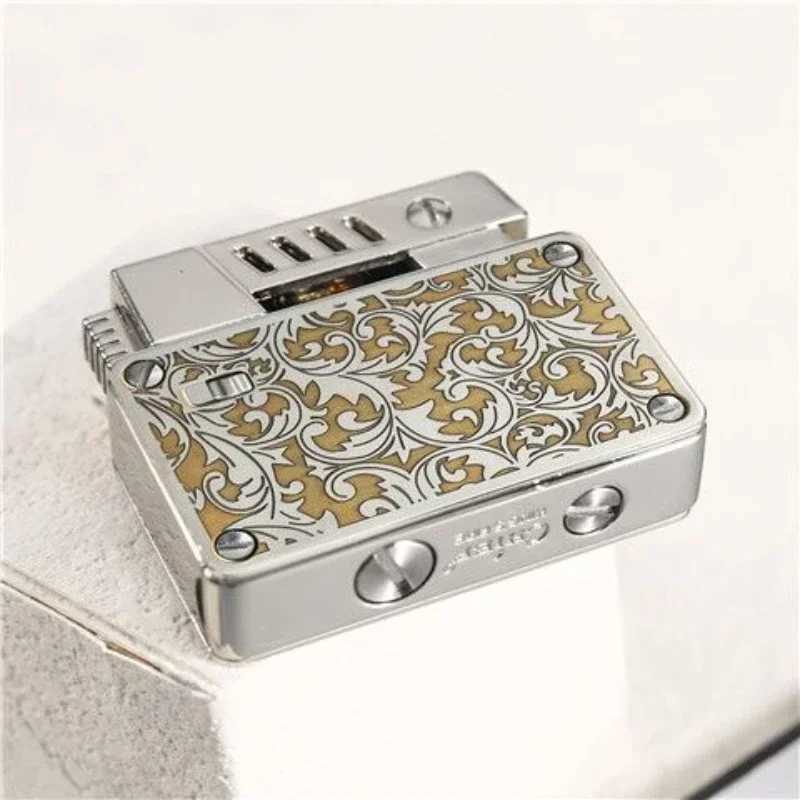 Retro Kerosene Lighter One-click Ejection Ignition Creative Engraved Double-sided Sugar Grass Personalized Gift for Men N260311