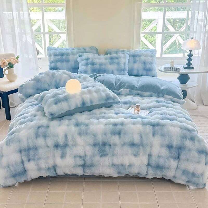 2026 Solid Color Plush Duvet Cover Soft Breathable Bedding Set Washable Highquality Stitching for Fall and Winter Funda Nrdica H260311