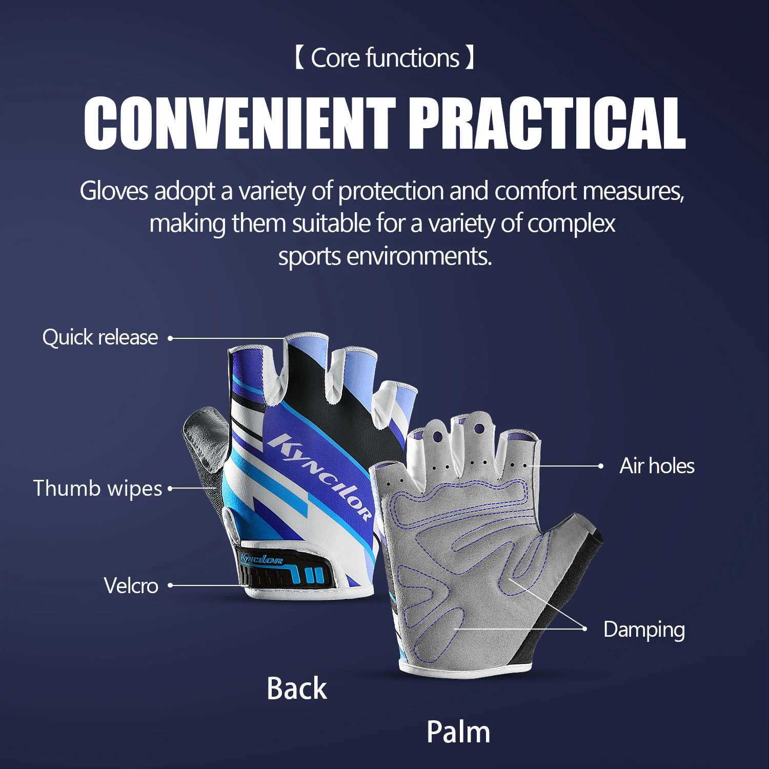 Cycling Gloves Anti-Radiation Sports Fitness Men And Women Breathable Non-Slip Short-Finger Bicycle Half-Finger Gloves M260311