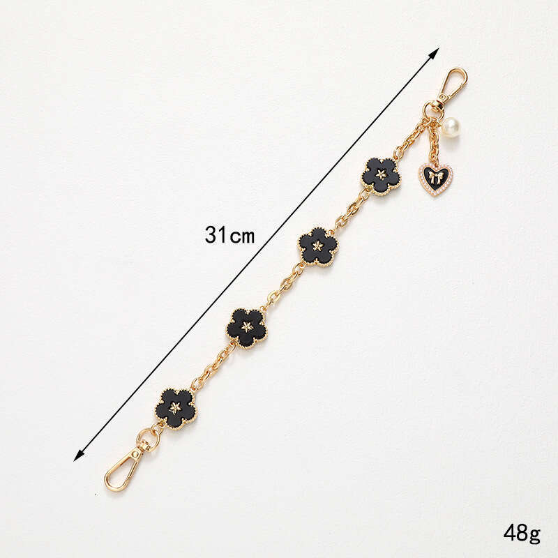 Phone Pendant Five-Leaf Flower Enamel Anti-Drop Keychain Pearl Decor Bag Charm For Phone Case Free Shipping