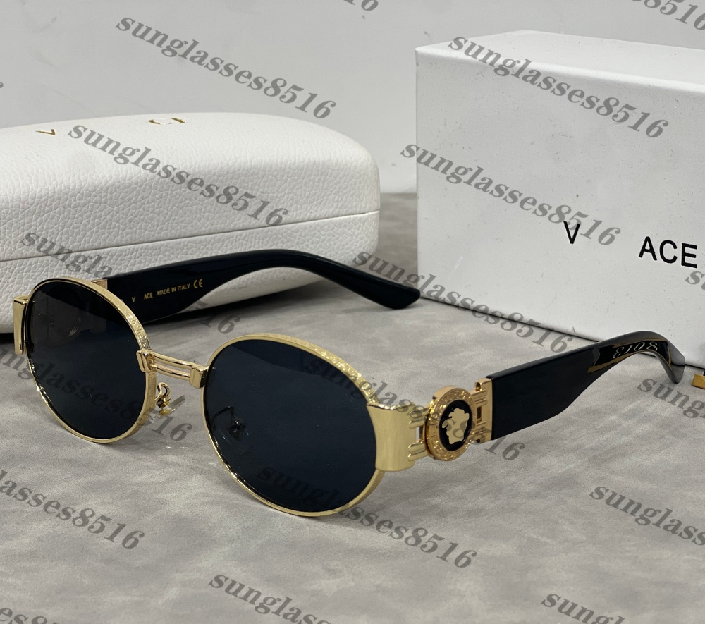 Luxury sunglases designer women Eyeglasses Oval Metal frame Goggle Beach mens Sun Glasses Luxury Retro UV400 Unisex Sunglass