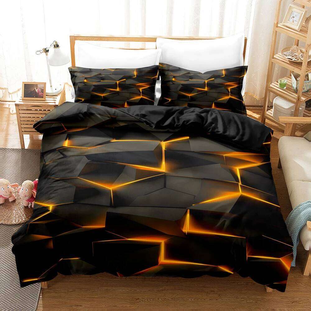 Red grid pattern Bedding Football Stars Duvet Cover Set with Pillowcases King Queen Twin Double Size Comforter cover set H260311