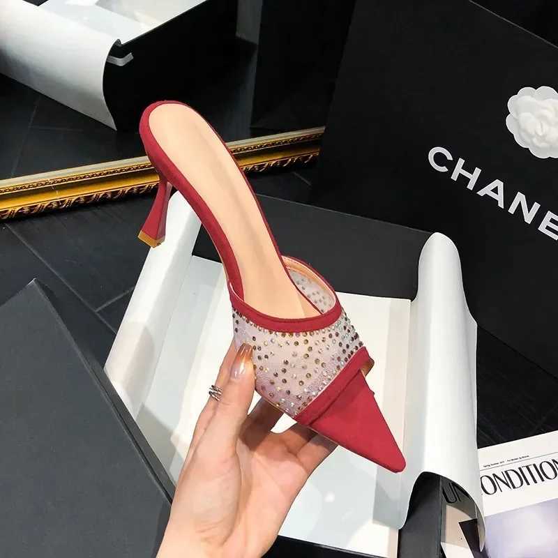 Summer New Fashion Womens Mesh Sexy High Heels Womens Pointed Dress Shoes Zapatos De Mujer Shoes Women K260311