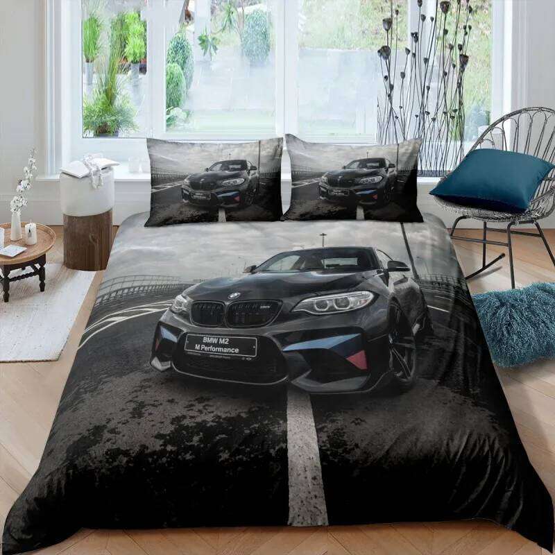 Sports Car Duvet Cover Set High Quality 3D Printed Bedding 2/3pcs Double Queen King Bedclothes Adults Boys Home Textile H260311