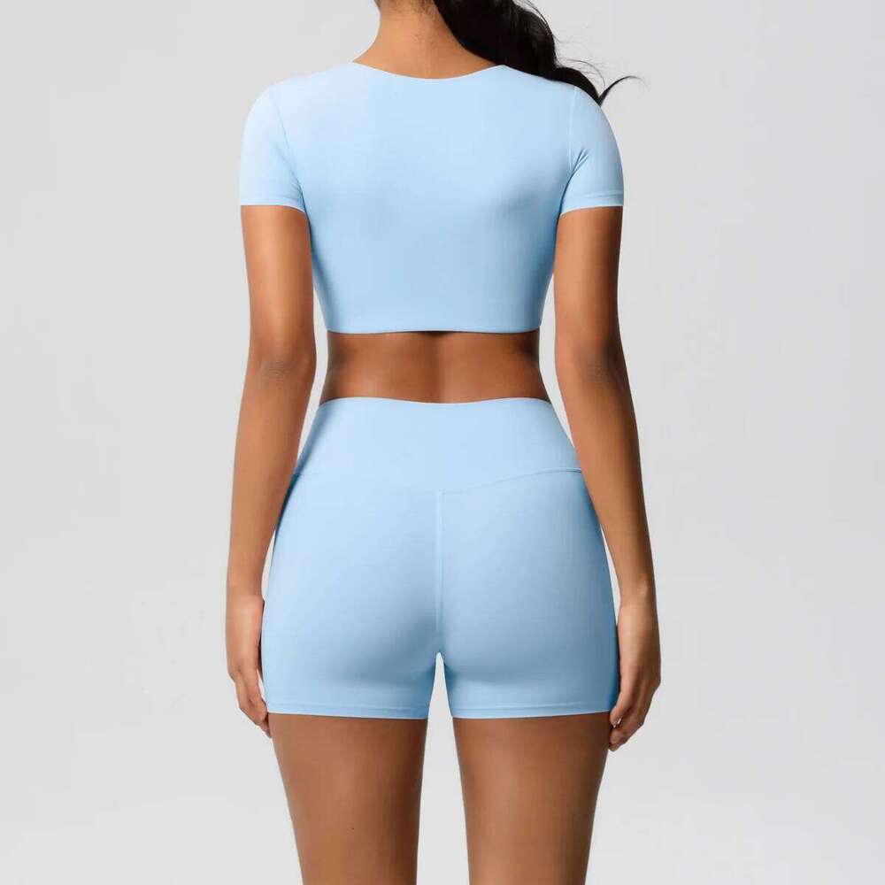 Sportswear 2Pcs Piece Female Active Wear Sports Tank Top Women Gym Workout Booty Bum Leggins 26H0311
