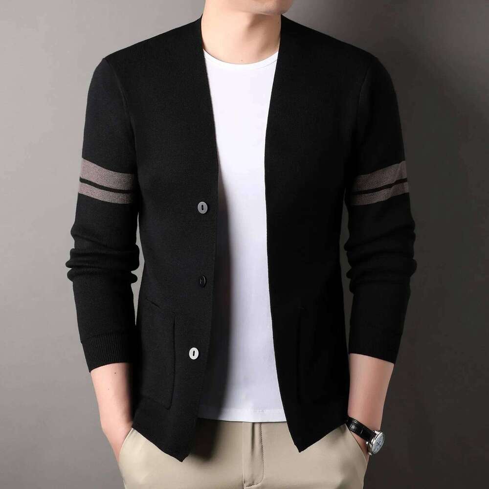 LIBIELIY Knitted Cardigan Men Thin Style Spring Autumn Casual Young And Middle-aged Shawl Sweater For Outer Wea 26H0311