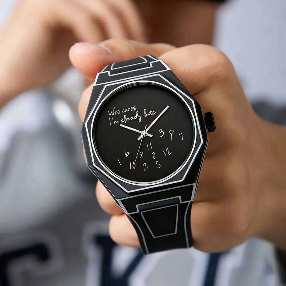 Men's Sports Electronic Quartz Wristwatch Anime-inspired minimalist design Lightweight buckle closure Unisex student timepiece