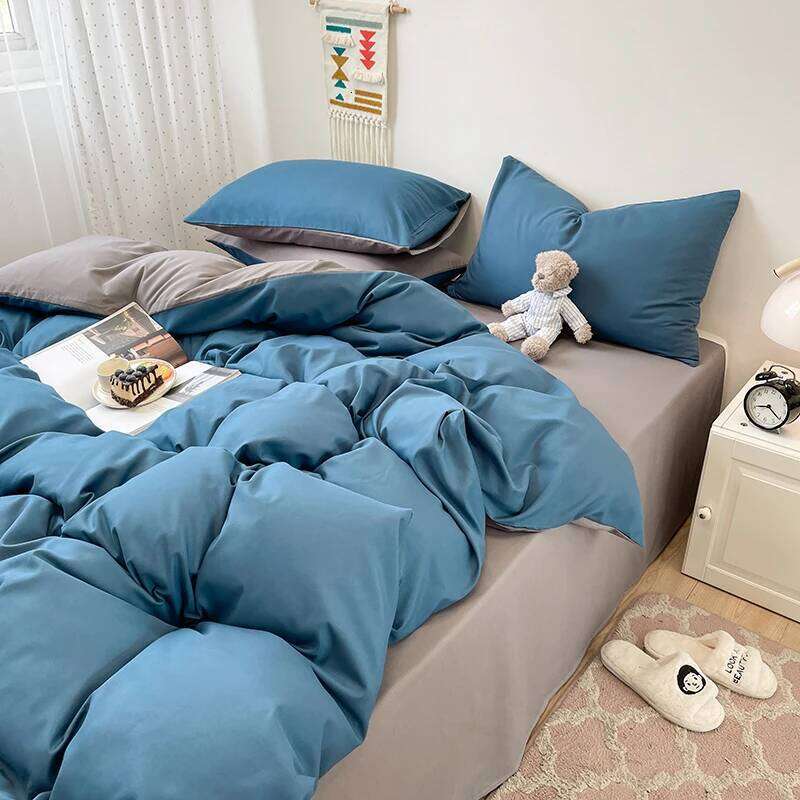 3-piece fashionable double-piece set, simple set 1 duvet cover +2 pillowcases, core not included H260311