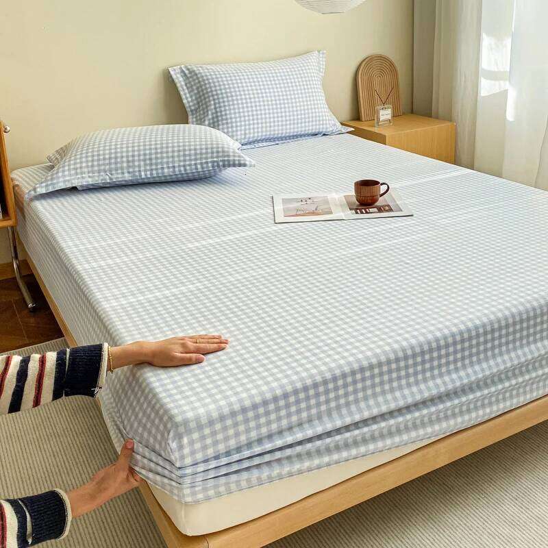 3-piece sheet set, gingham bed cover + a pair of pillowcases no core, home bedding, soft and comfortable for all seasons H260311 - view 4