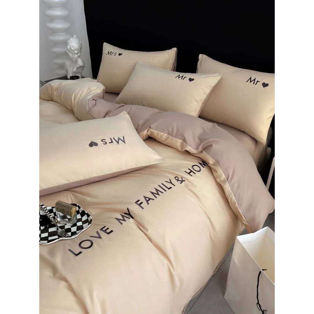 Nordic Egyptian Cotton Bedding Set King Queen Double Twin Size with Sheet Duvet Cover Pillowcases 1/2 People Bed Linens H260311 - view 3