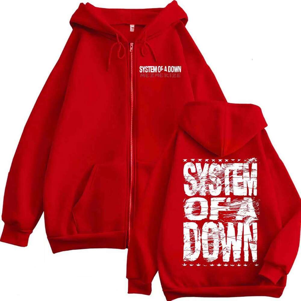 System of A Down Mezmerize Merch Zipper Hoodie Alternative Metal Music Zip Up Sweatshirts Rock Hip Hop Vintage Pullovers Unisex C260311