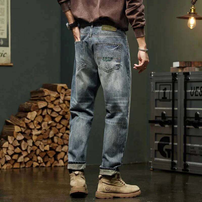 Jeans For Men Baggy Loose Fit Harem Pants Men's Clothing Fashion Pockets Large Size Man Denim Trousers Oversized 40 Z260225