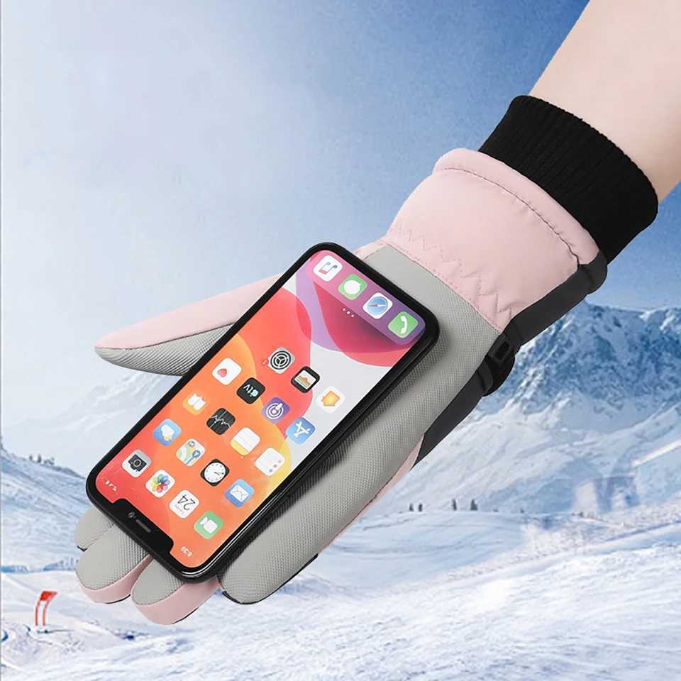 GTUBIKE 1 Pair Winter Unisex Snowboard Ski Gloves Non-slip Touch Screen Waterproof Motorcycle Cycling Fleece Warm Snow Gloves M260311