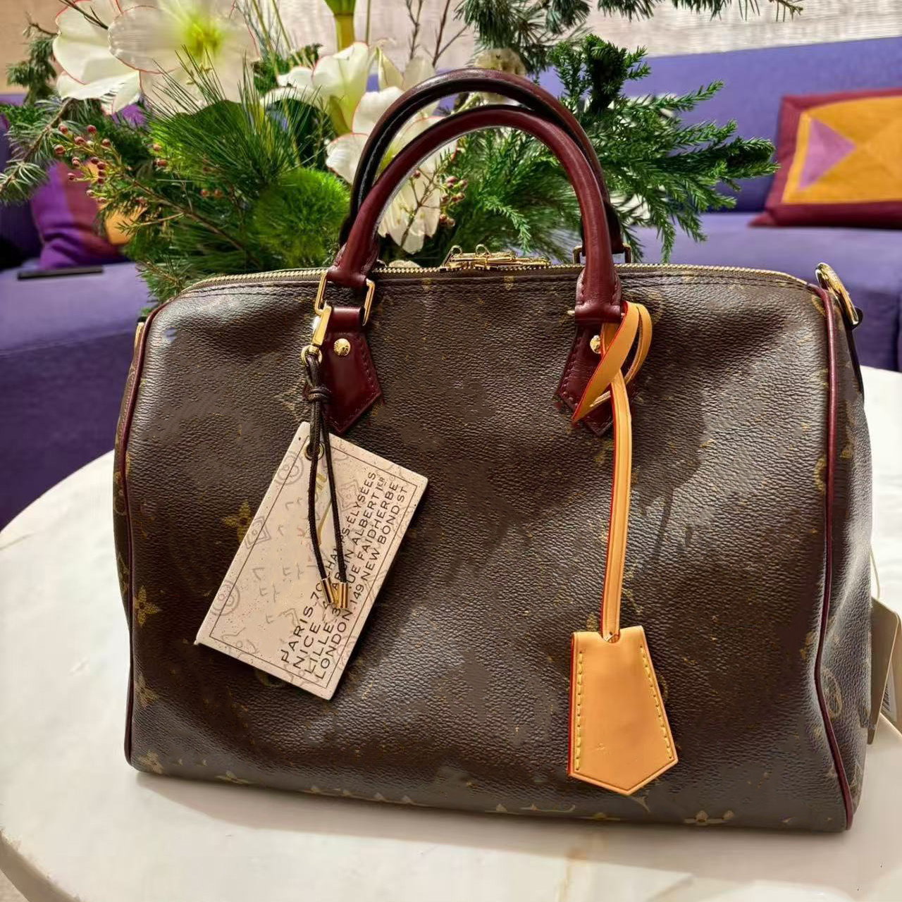 Designer Speedy30cm Soft Celebration Travel Bag Luxury Woman canvas cowhide handbag leather Pillow Bag High Quality Shoulder Bag Crossbody Bag Purse totes