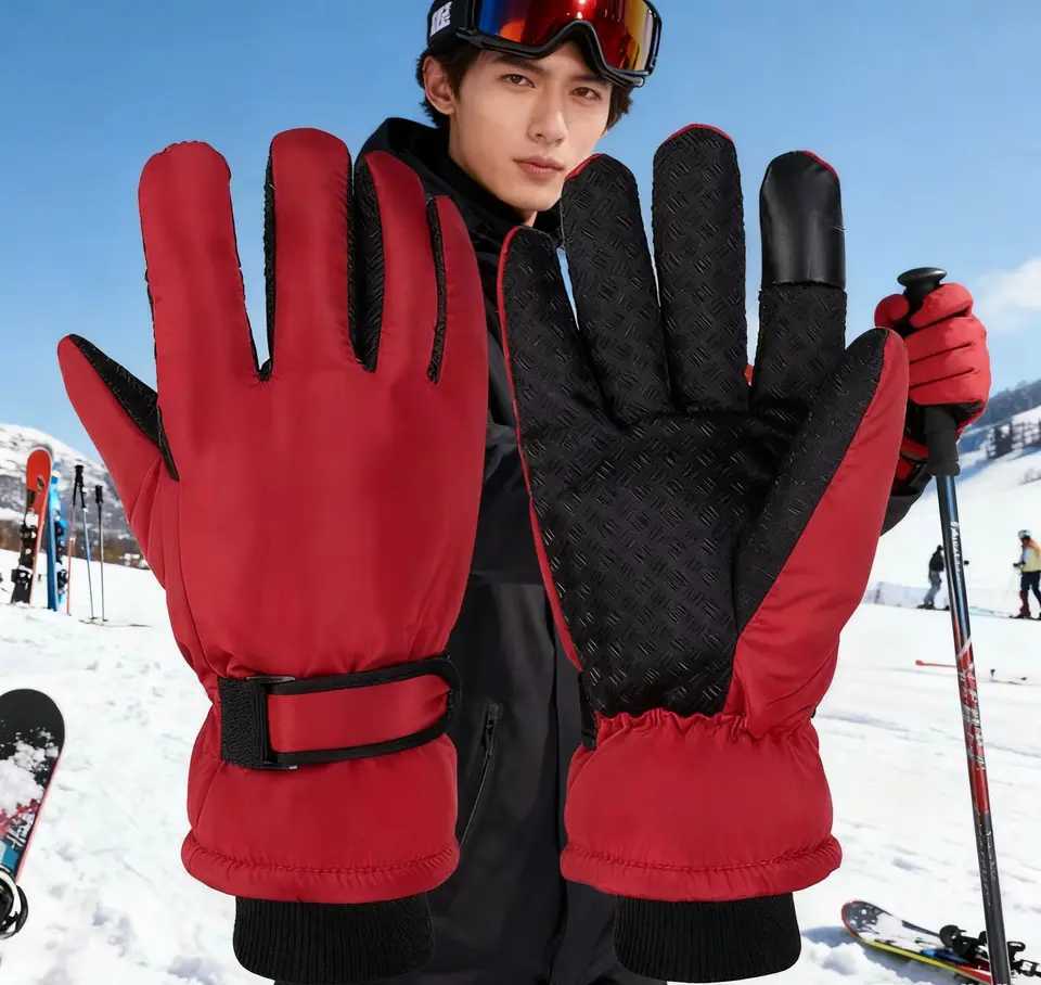 Ski Gloves Men Women Winter Sports Cycling Gloves Warm Windproof Non Slip Gloves Motorcycle Touchscreen Snow Windproof Gloves M260311