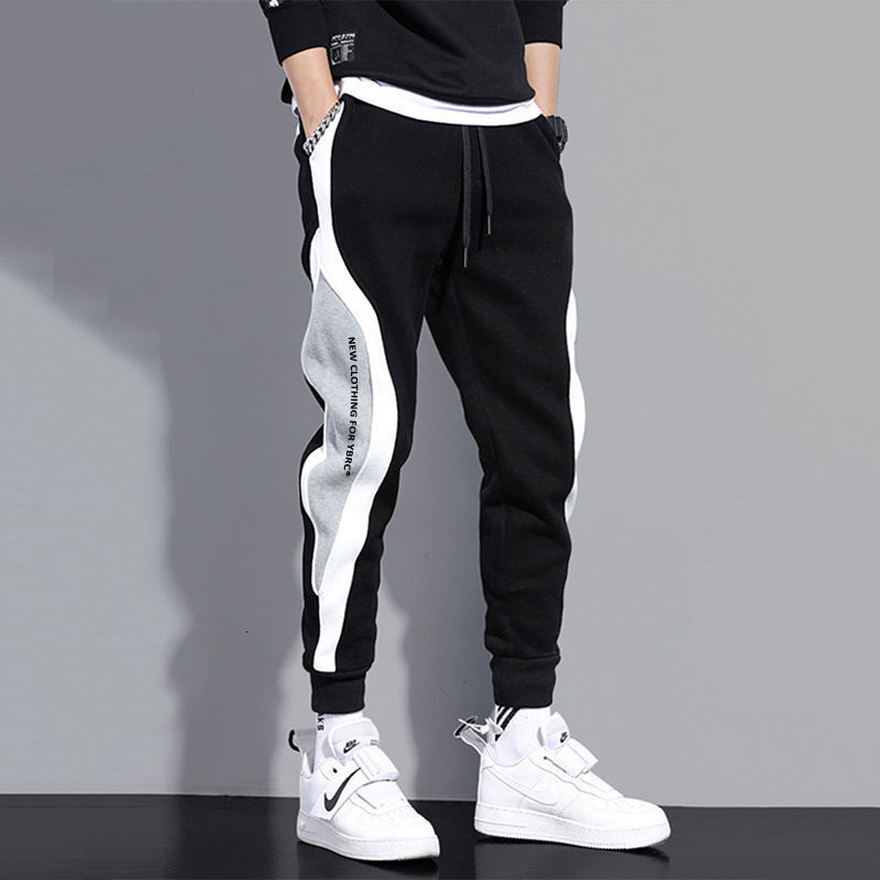 Versatile Designer Pants Sports Pants Loose Fit With Cuffs Trendy Casual Sweatpants For Men And Teenagers Patchwork Pants Plus Size