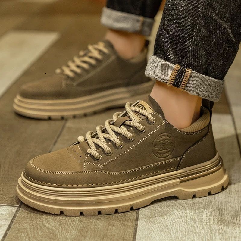 2026 Men's Martin Boots Luxury Shoes High Top Autumn Winter New British Style Retro Mid Top Height Increasing Non-slip Low Top Work Shoes