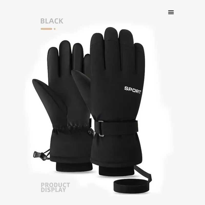 Ski Touch Screen Gloves Winter 3M Thermal Cotton Waterproof Windproof Non-Slip Full PU Elastic Warm Gloves For Men Women M260311