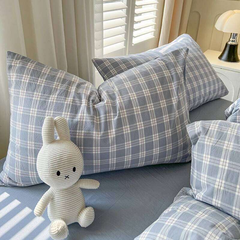 2026 New Lattice Duvet Cover with Sheet Pillowcases No Filling Warm Bed Linen Twin Full Queen Size Grid Home Bedding Set H260311
