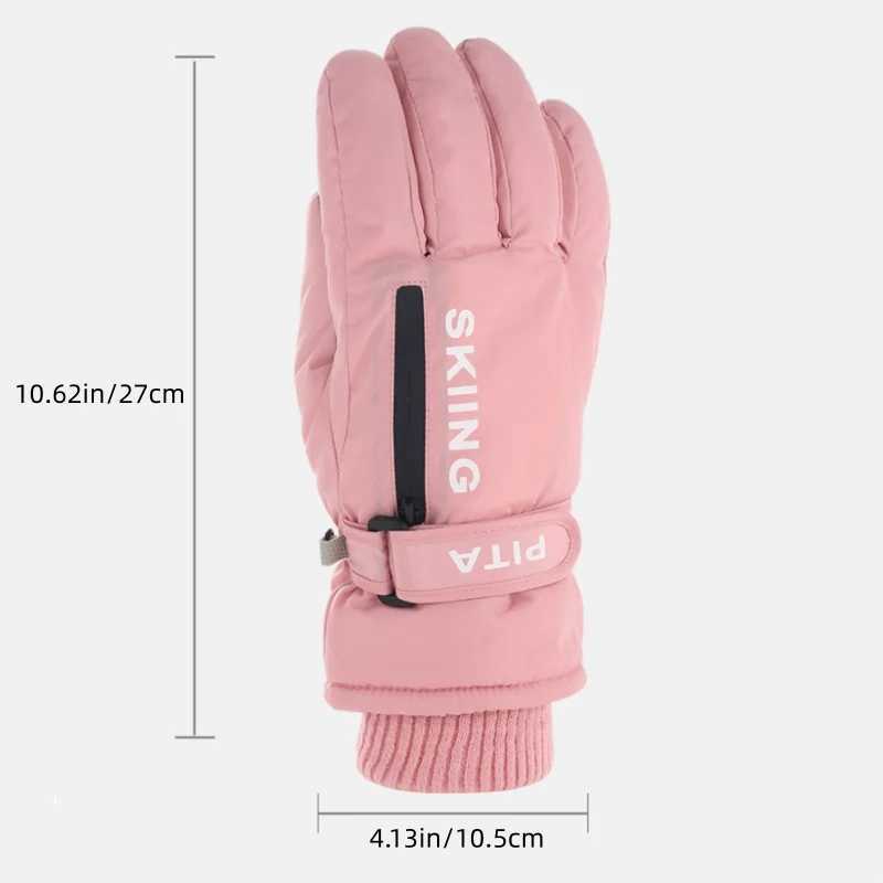 Womens winter ski gloves with a fleece lining for warmth windproof and waterproof slip-resistant and durable M260311