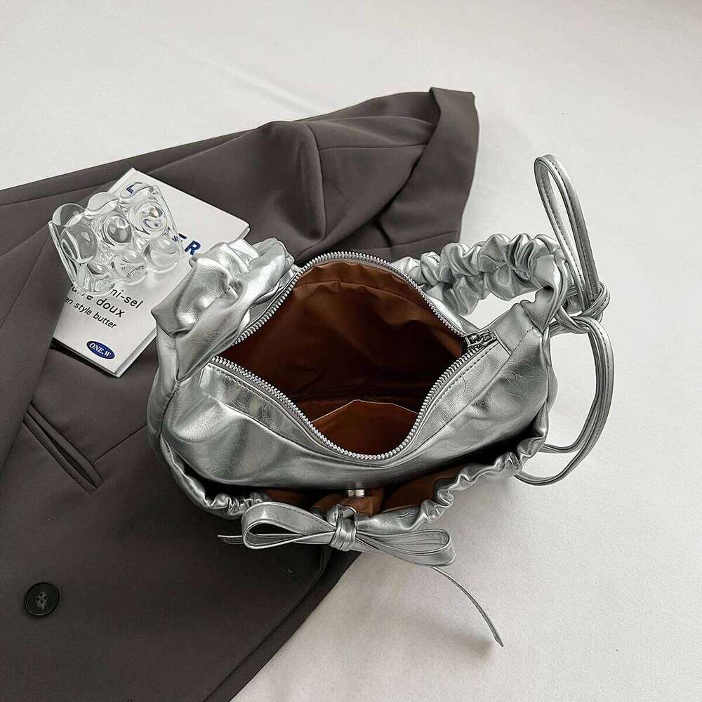 LEFTSIDE Small Bow Design PU Leather Underarm Bags for Women 2025 New Trend Fashion Shoulder Crossbody Bag Handbags and Purses XJ260311