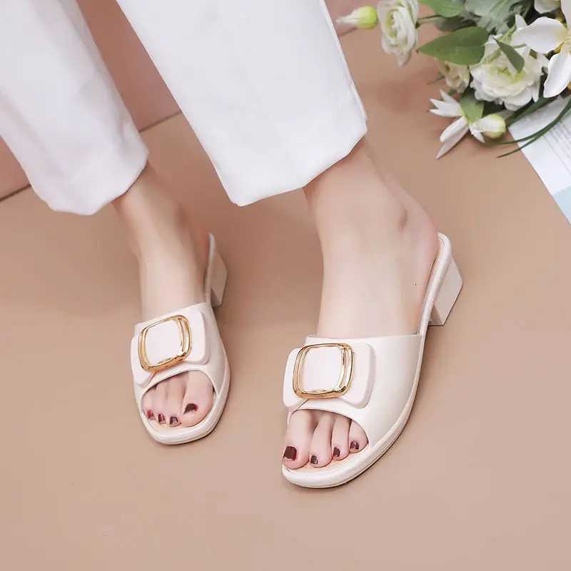 Womens Versatile Summer Sandals - Fashion Thick Sole Flip Flops Non-Slip Durable Outdoor Slides for Beach/Street Wear K260311