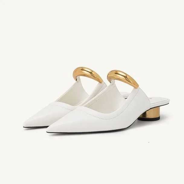 Womens Gothic Punk Metal Low Heel Sandals Platform Muller Shoes Summer New 2025 Collection K260311