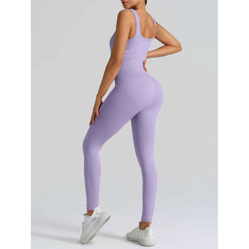 High Waisted Butt Lifting Yoga Jumpsuit for Women, Peach Booty Sculpting Seamless One Piece Workout Bodysuit, Gym Romper fitness 26H0311