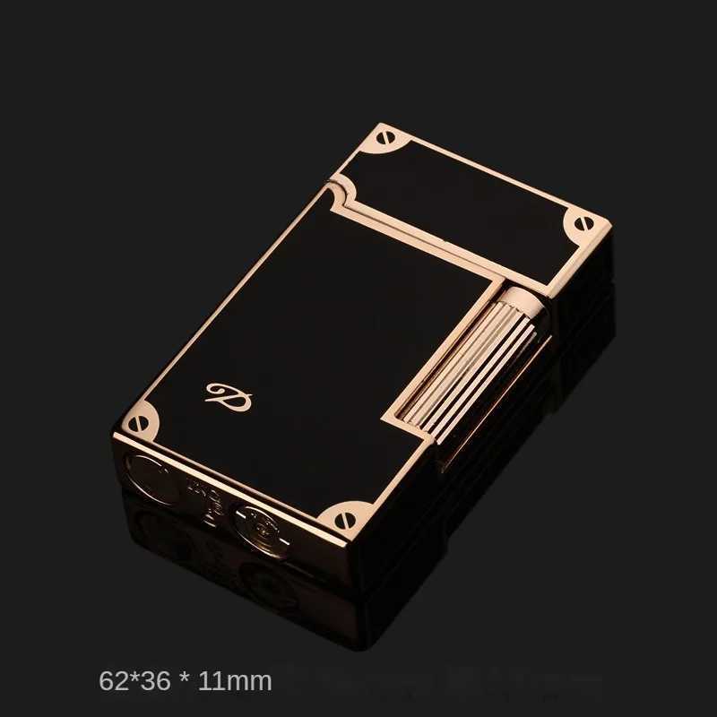 Genuine Steel Tone Loud Lighter Gas Inflatable Open Flame Metal Side Sliding Cigarette Lighter for Boyfriend Husband Gift Box N260311