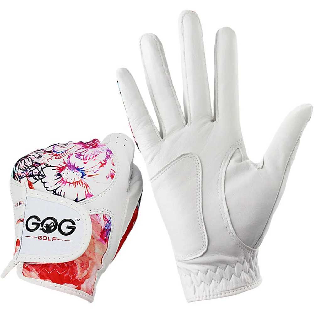 Pack 1 Pair Gloves Genuine Leather Lycra Non-Slip Colorful Fabric Breathable Soft Sports Gloves Women Left and Right Hand M260311