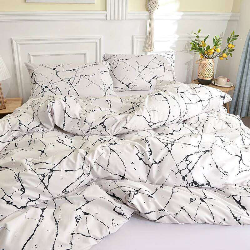 Black and White Bedding Set for Double Bed sabanas cama matrimonial Queen/King Comforter Sets Single Duvet Cover with Pillowcase H260311