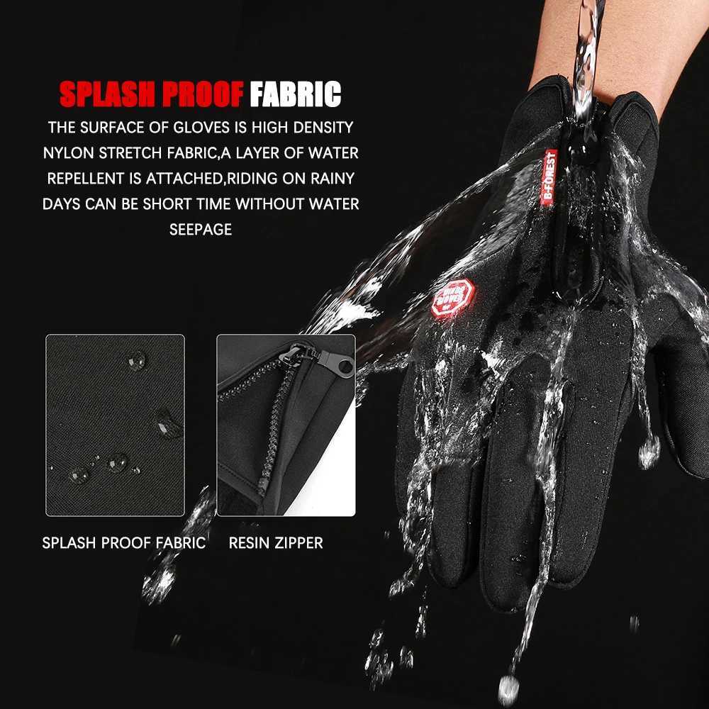 Winter Cycling Gloves Men Women Motorcycle Fleece Sport Zipper Autumn Touch Screen Warm Water-Repellent Windproof Non-slip Glove M260311