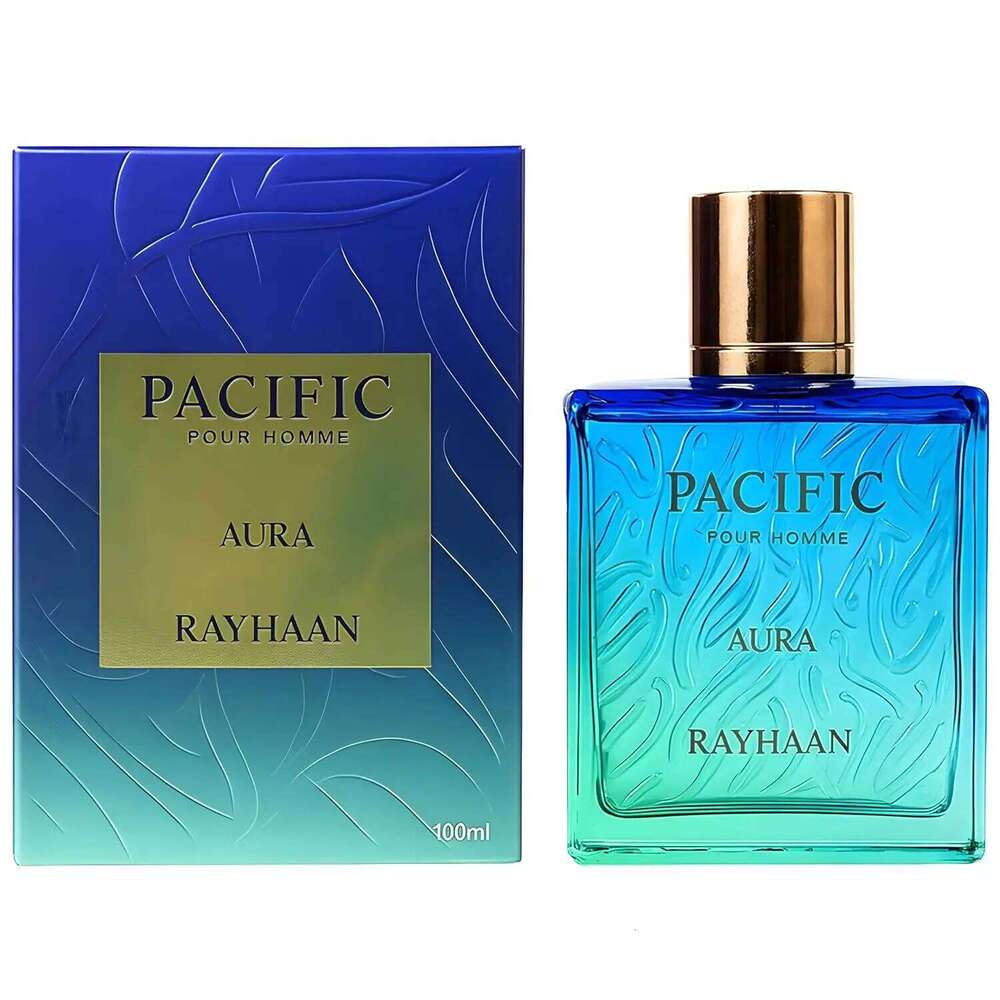 Rayhaan Pacific Aura 100ml De Long Lasting Citrus, Amber,Fresh Eau de Parfum Spray Men suitable for any occasion Z260311