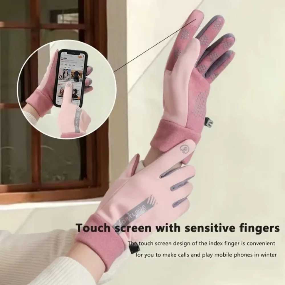 Unisex Winter Fashionable Warm Riding Gloves Non-slip Touch Screen Velvet Anti Cold Outdoor Casual Gloves Christmas Gift M260311