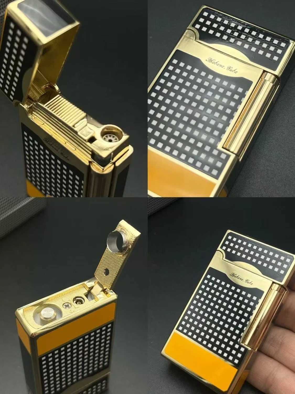 Single straight multi-functional lighter portable blue flame windproof lighter for cigars smoking accessories mens gift N260311