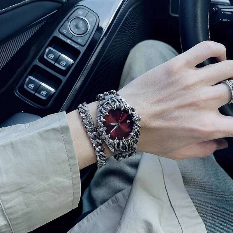 Men's Classic Retro Claw Alabaster Y2K Watch for Men European American Fashion Cool Alien Advanced Design Quartz Watches