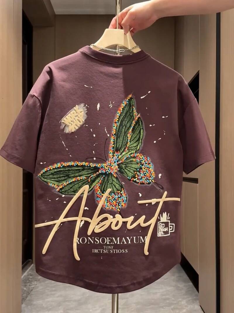 New 2025 Men's ort Print Casual Faion Design Versatile f Sve round Ne Stand Fit T-irt