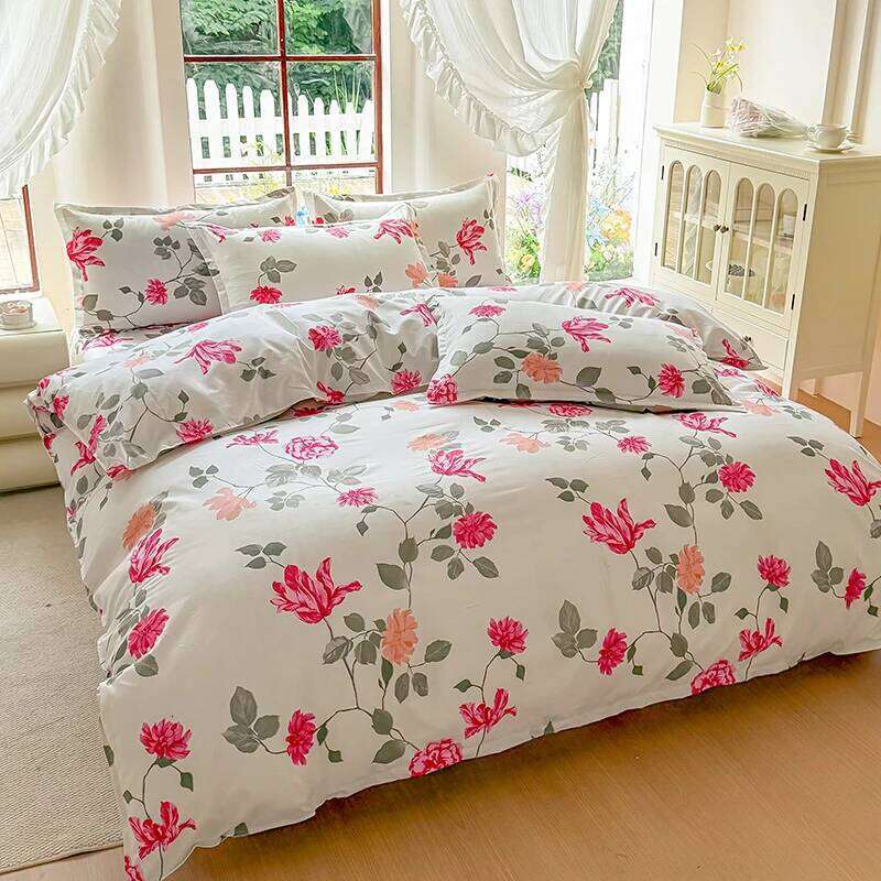3pcs Brushed Bedding Pillowcase Set Skin Friendly Breathable Duvet Cover Pillowcases -FF H260311