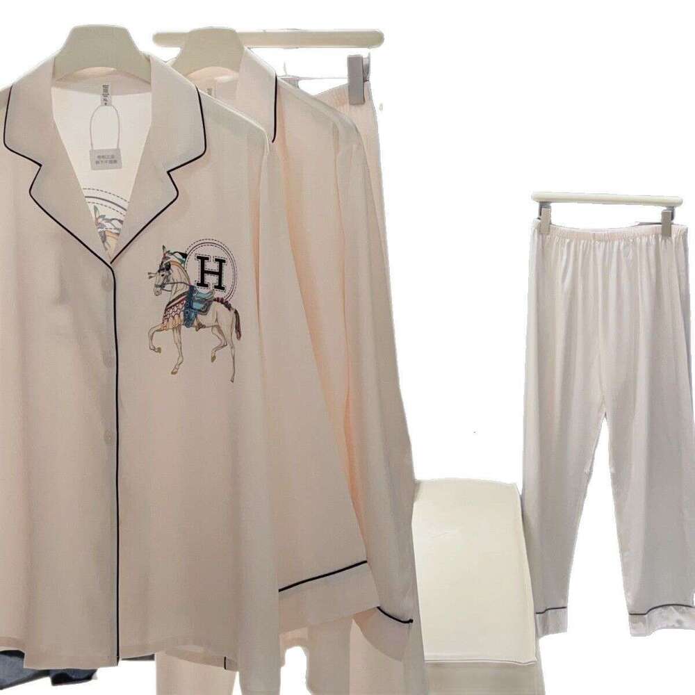 2025 Pajamas For Men Spring Autumn Summer Couples Homewear Set High-End Brand Ice Silk Asia Size