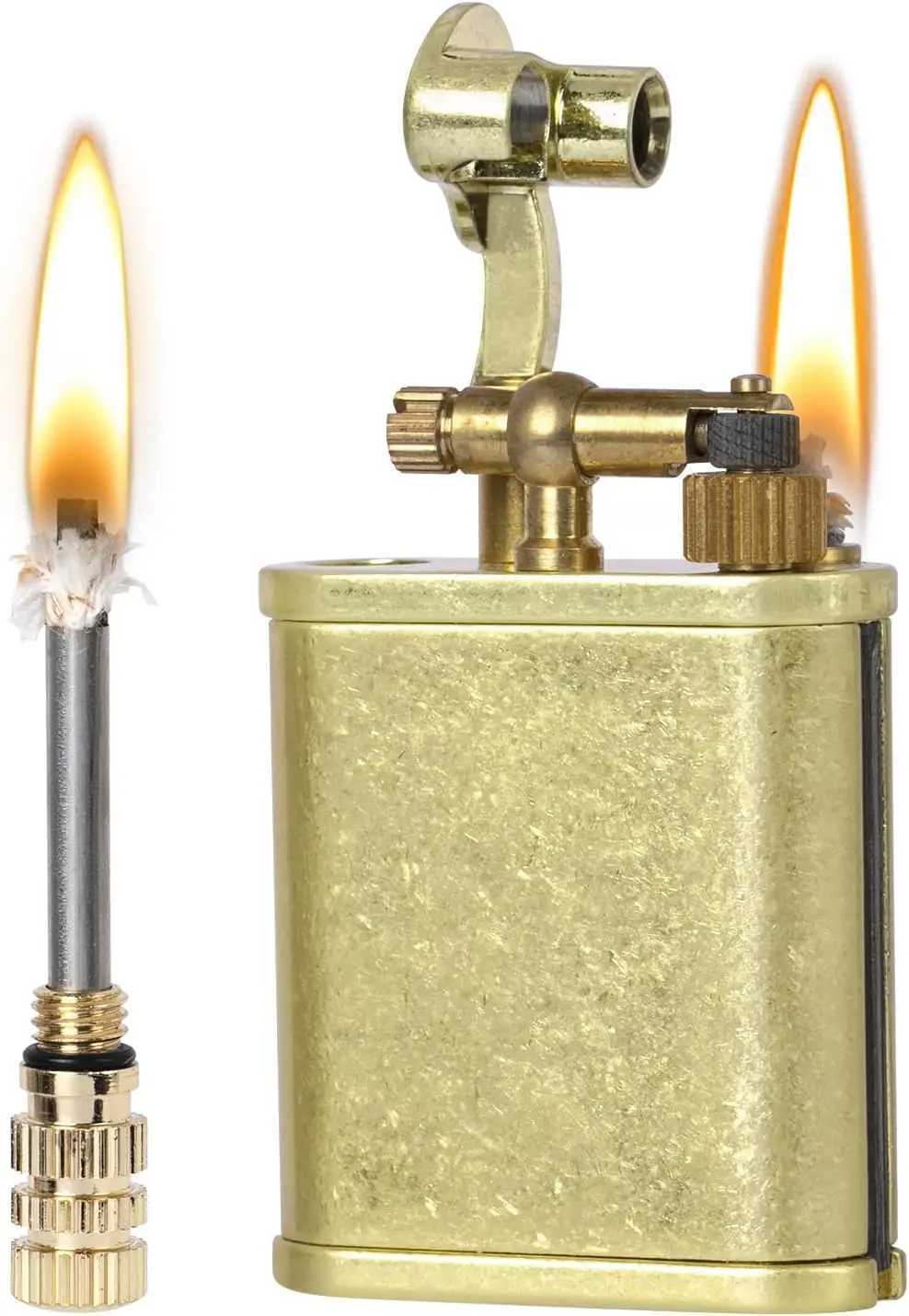 Vintage Trench Lighter with Permanent Match Refillable Kerosene Lighter Waterproof Metal Lighter for Men N260311