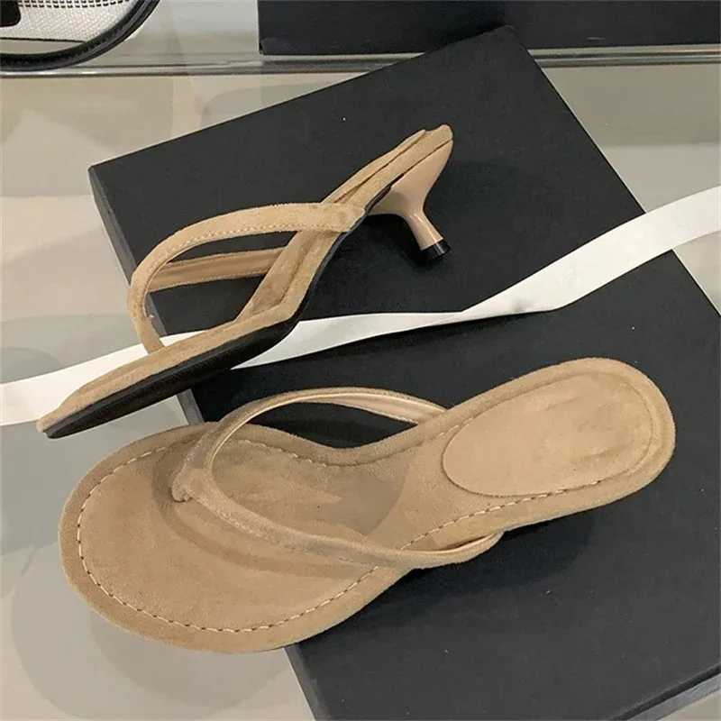 Summer Fashion Thin Low Heels Women Round Clip Toe Beach Casual Sandals Flip Flops Shoes Zapatos De Mujer K260311