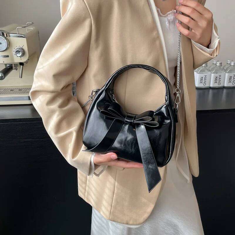 MOODS Bow Knot Mini Top-handle Bags For Women 2025 Spring Latest Trend Designer Purses And Handbag Luxury Shoulder Crossbody Bag XJ260311