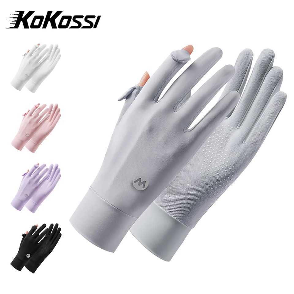 KoKossi Summer Breathable Ice Silk Gloves Women Sunscreen Fashion Non-slip Finger Flipping Riding Gloves Thin Anti-UV Gloves M260311