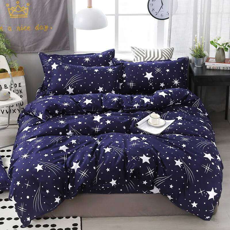 Korean Home Textile Bedding Frosted Simple Four Piece Set Wholesale Aloe Cotton Bed Sheet Cover 1.2m H260311 - view 5