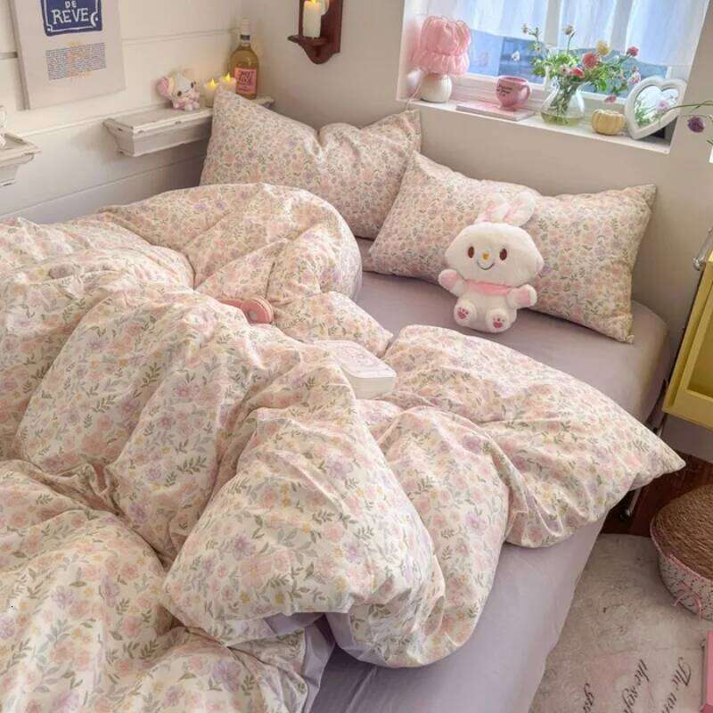 2025 new cartoon printing soft and comfortable bedding four-piece student cute cover quilt sheet dormitory 3-piece set H260311