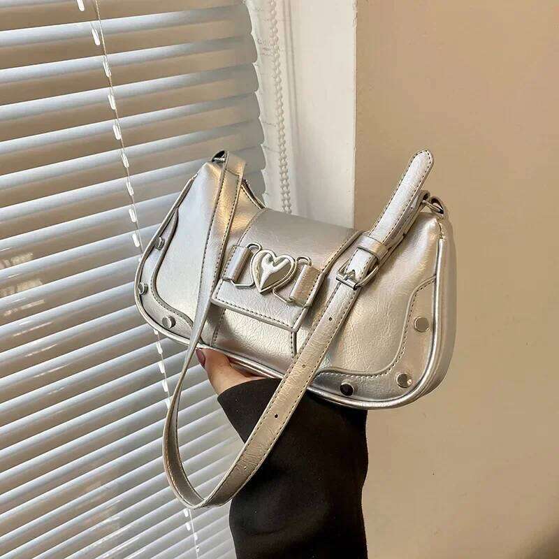 Fashion Women Shoulder Y2K Armpit Luxury Design Bolsos Pleated Underarm Bag Solid Color Messenger Bags Hobos Handbags XJ260311