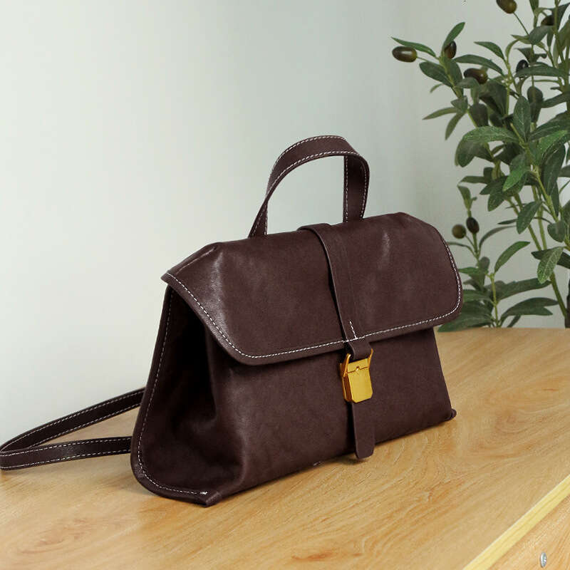 Luxury Shoulder Bags Totes Hobo Top Layer Cowhide Messenger Hot Selling Genuine Leather Women S Niche Single Crossbody Bag Large Capacity Commuter Han