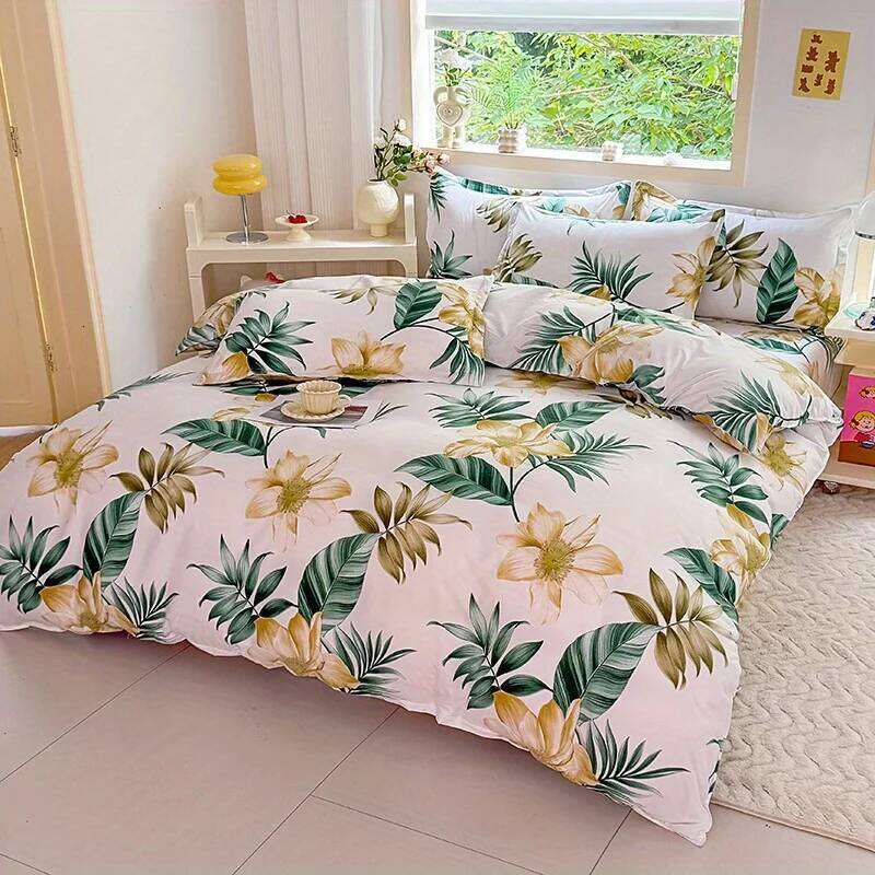 3-Piece Duvet Cover Set with 2 Pillowcases, Breathable Polyester, Machine Washable, Zipper Closure H260311