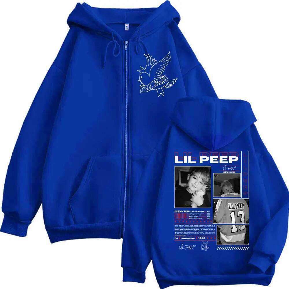 Rapper Lil Peep Merch Zipper Hoodies Fashion Hip Hop Vintage Zip Up Jacket Pullovers Men Women Casual Long Sleeve Sweatshirts 26H0311