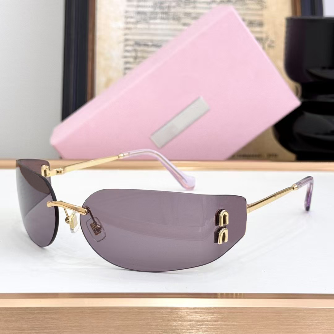 Luxury Designer Sunglasses For Women Men A51S Frameless Curved Mirror Vintage Shades UV400 Eyewear With Box